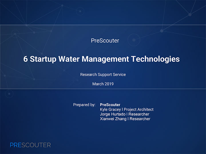 Startup Water Management Technologies PreScouter, Industry Today