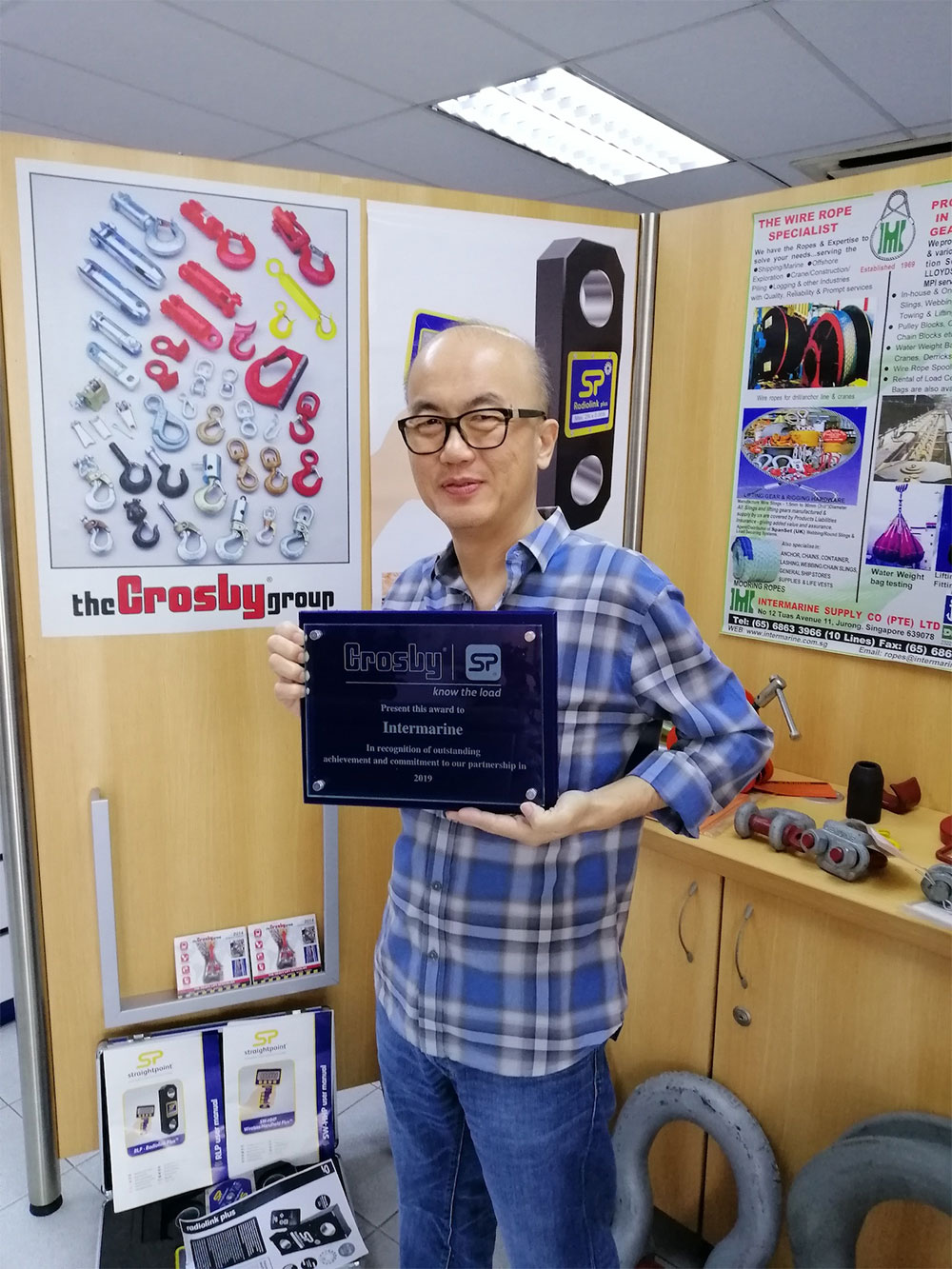 Grateful recipient Allan Lee, of Intermarine.