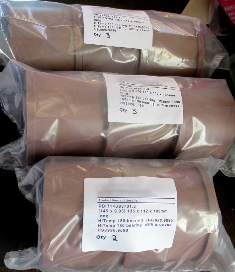 Vesconite Hitemp 150 bearings ready for dispatch