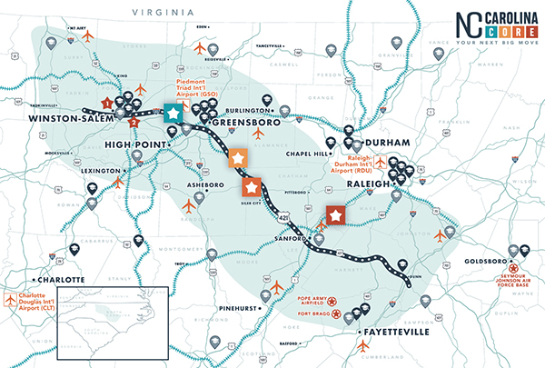 map of carolina core