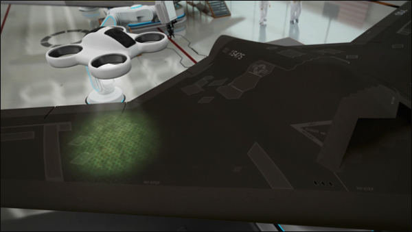mock-up of drove over f35