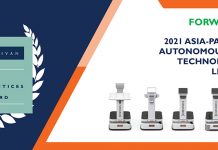 forwardx robotics frost & sullivan 2021 innovation leadership award banner