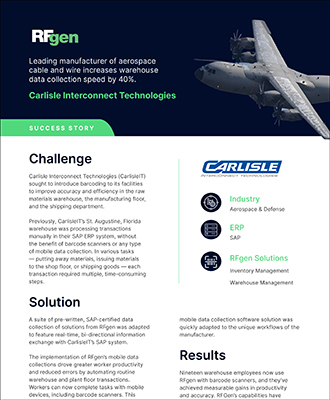 Rfgen Sap Carlisle Case Study Cover, Industry Today