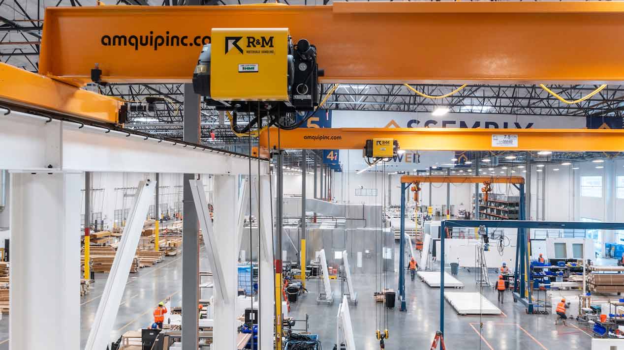 American Equipment recommended the installation of three 7.5-ton capacity top-running, single girder cranes.
