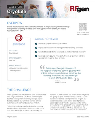 RFgen SAP CryoLife CaseStudy, Industry Today
