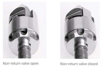 non return valve open and closed