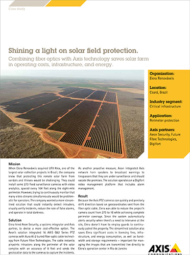 Solar Field Protection Case Study Elera Renovaveis Axis 1, Industry Today