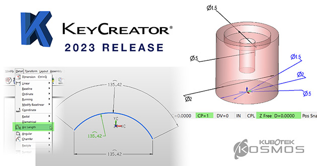 To make working with dimensions and annotations more efficient, the 2023 release makes new attachment points available (shown here in green)