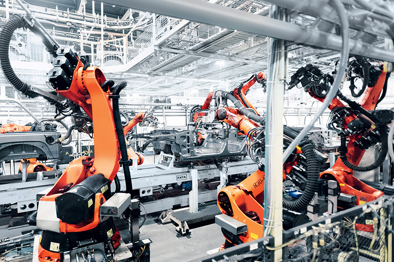 Robotics can decrease the risk of complacency-related injuries seen in manufacturing caused by monotonous and repetitive tasks.