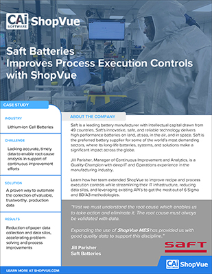 saft batteries improves process execution controls case study