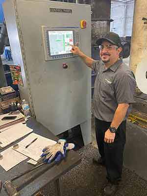 U.S. Rubber second shift manager and Bounce Back! employee Carlos Arceo is glad to help other new hires find their footing.