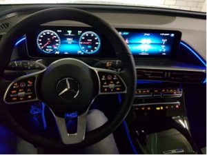 Image showing the interior design of the Mercedes-Benz EQC vehicle. This futuristic style vehicle truly encapsulates a sense of modernity.
