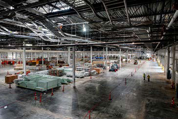 Interior photo of MTM plant progress, August 2020
