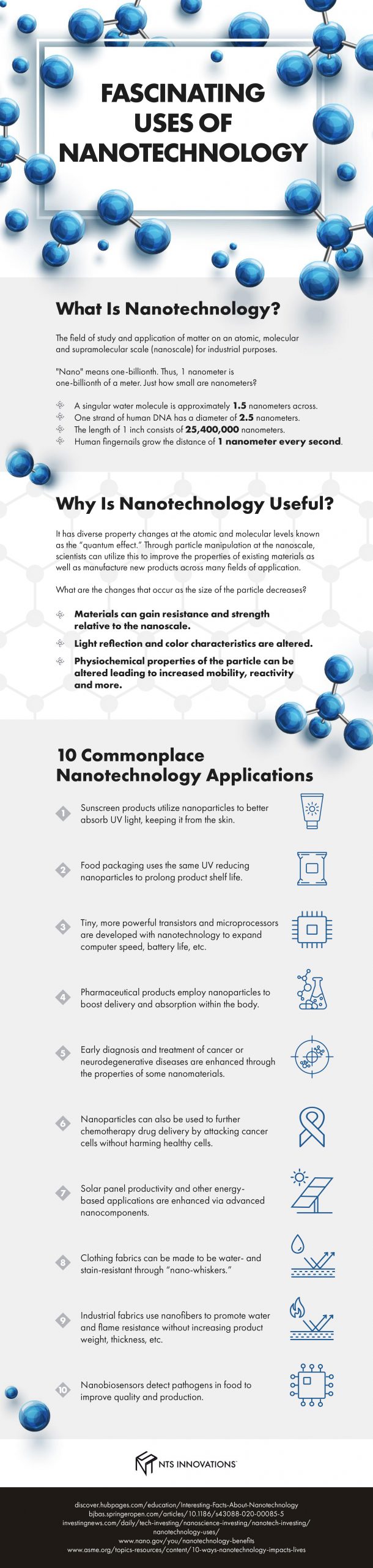 uses for nanotechnology infographic