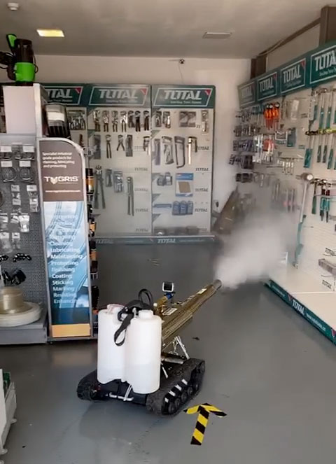 sanitizing disinfecting robot shop