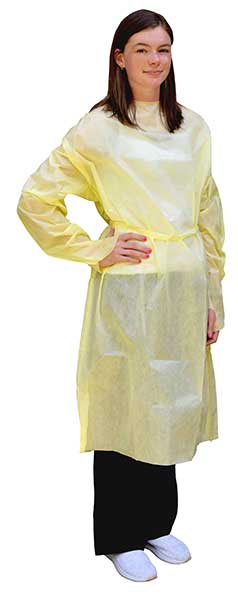 Spunbond Polypropylene isolation gowns protect medical staff and patients from microorganisms and bodily fluid