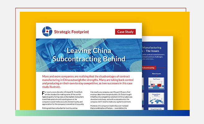 Strategic Footprint is a new firm helping companies explore shifting from subcontract manufacturing in China to building their own product.