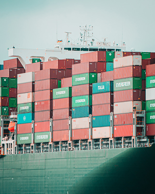 containers on ship