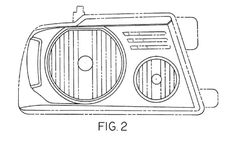 U.S. Patent No. D501,685, titled “Vehicle Head Lamp,” claims “[t]he ornamental design for a vehicle headlamp,” as shown in Figure 2 above.