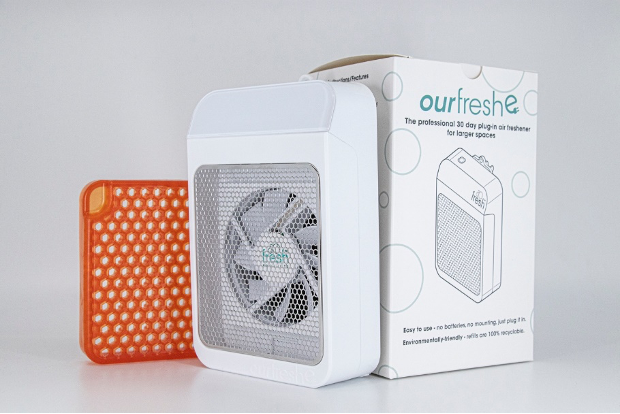Ourfresh-e is a powered 30-Day air-freshening solution for larger spaces