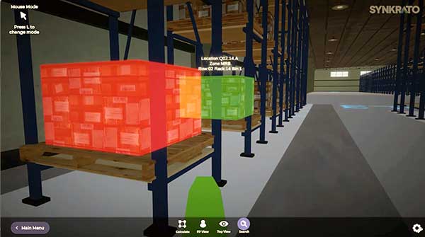 Real warehouse view using AR