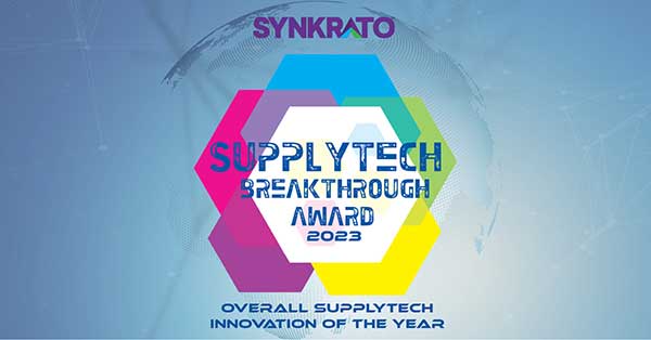 supplytech breakthrough award badge 2023 synkrato