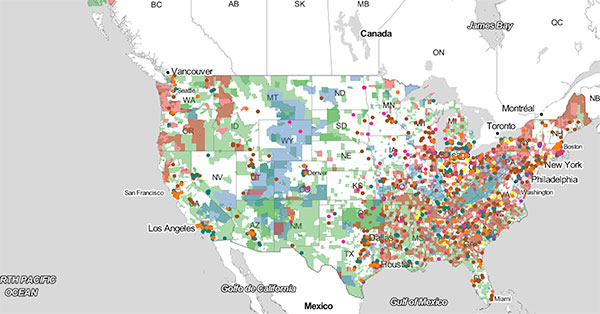 map of communities impacted by domestic industrial manufacturing decline