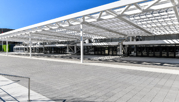 panel built steel canopy at georgia world congress center