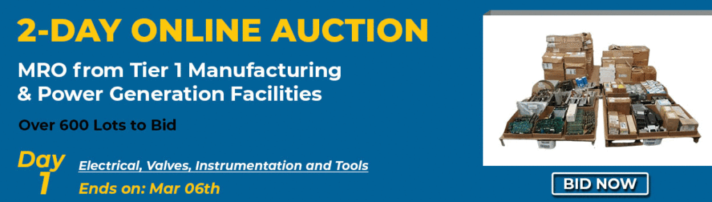 NRI Industrial Sales MRO Tier 1 Manufacturing 2 Day Online Auction