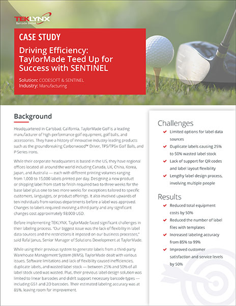 teklynx taylormade case study page 1