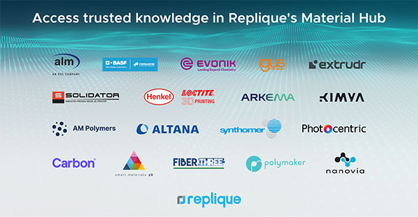material providers on repliques material hub logos