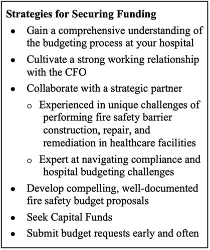 fire safety strategies for securing funding