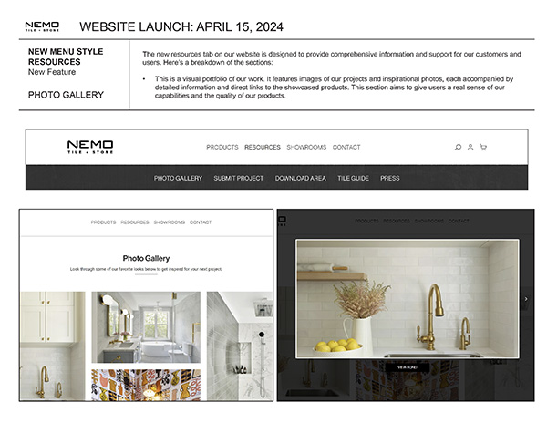 nemo tile & stone website redesign