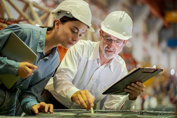 a new generation of engineers in a metal sheet factory studying work methods from supervisors or colleagues and studying by yourself be taught professionally image credit sky adobe stock