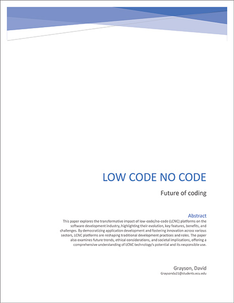 low code/no code whitepaper