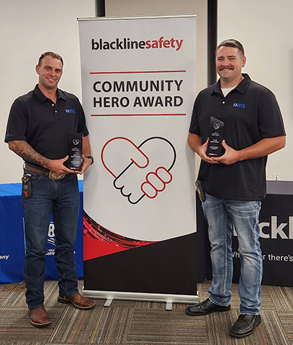Matt Overcasher and Steve Manypenny, Columbia Gas of Ohio, Blackline Community Hero Award Winners