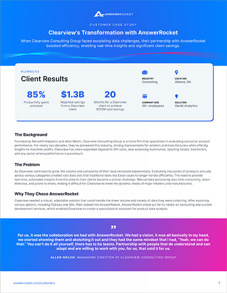 clearview case study transformation with answerrocket