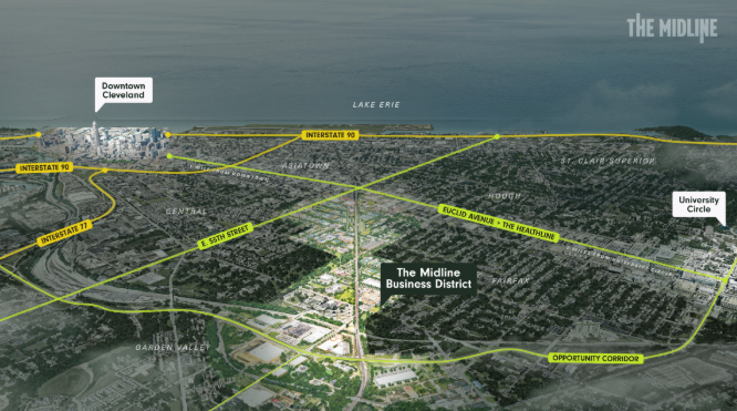 the midline business district